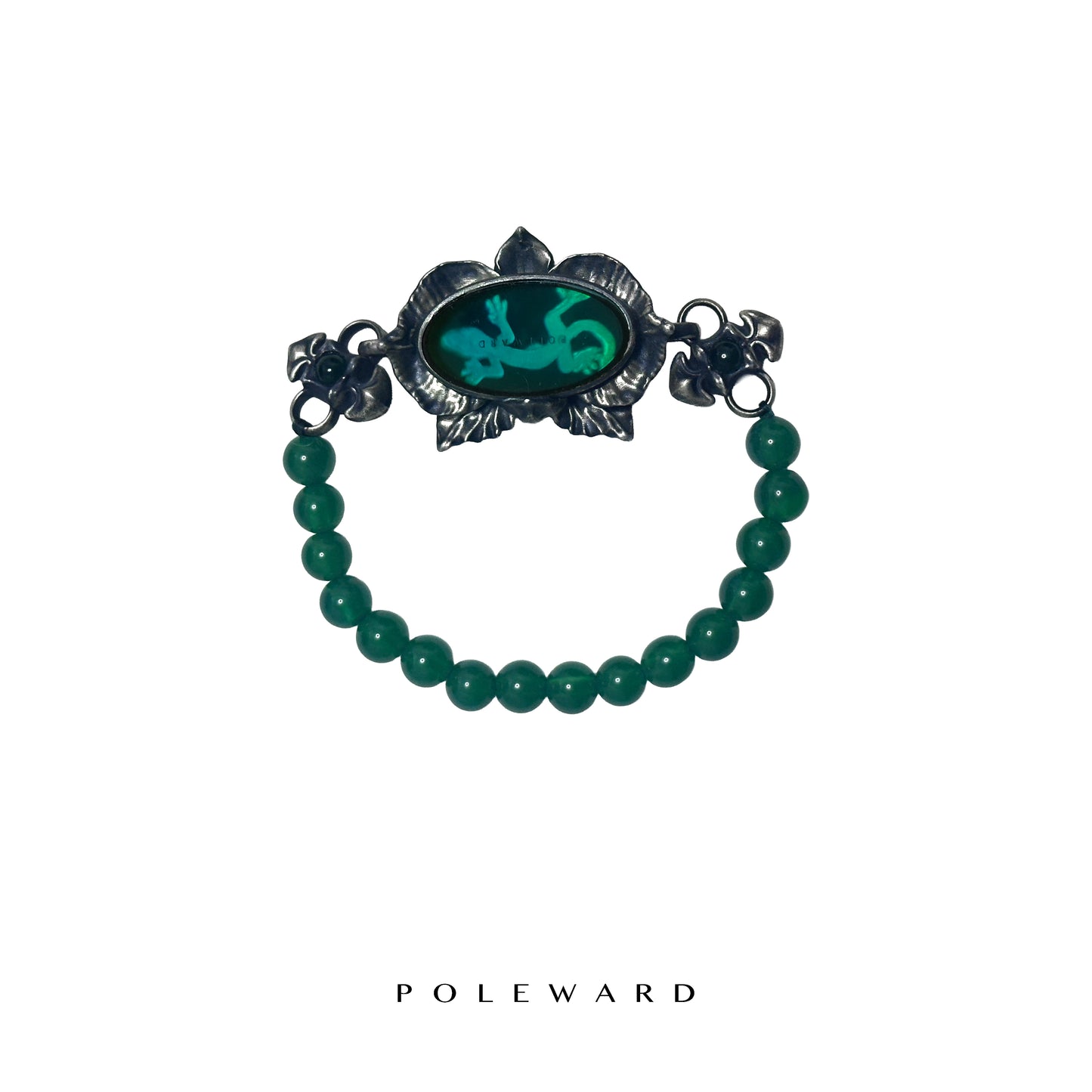 Jinghuan · Midnight Orchid Lizard Agate Bracelet