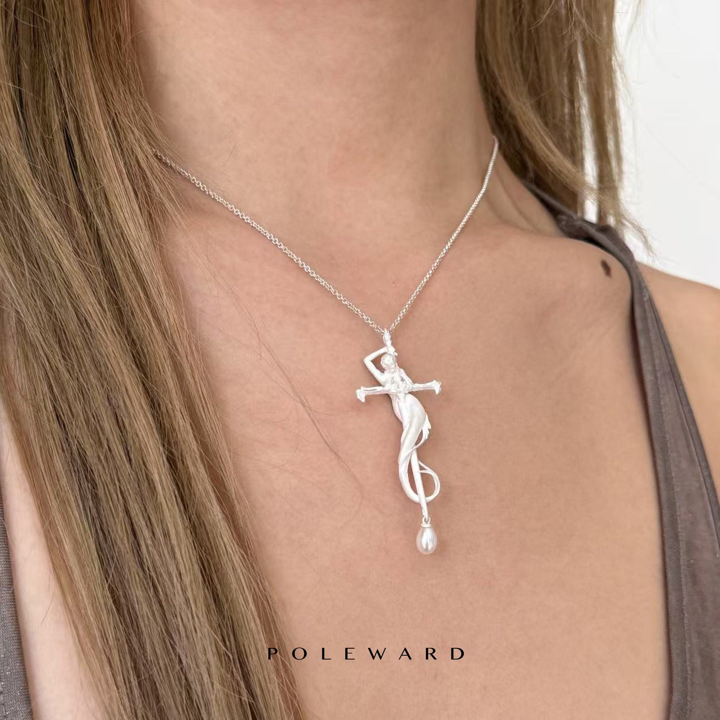 YamSuph series The Sword-Holding Mermaid Necklace