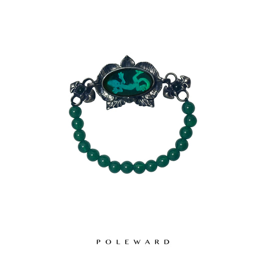 Jinghuan · Midnight Orchid Lizard Agate Bracelet
