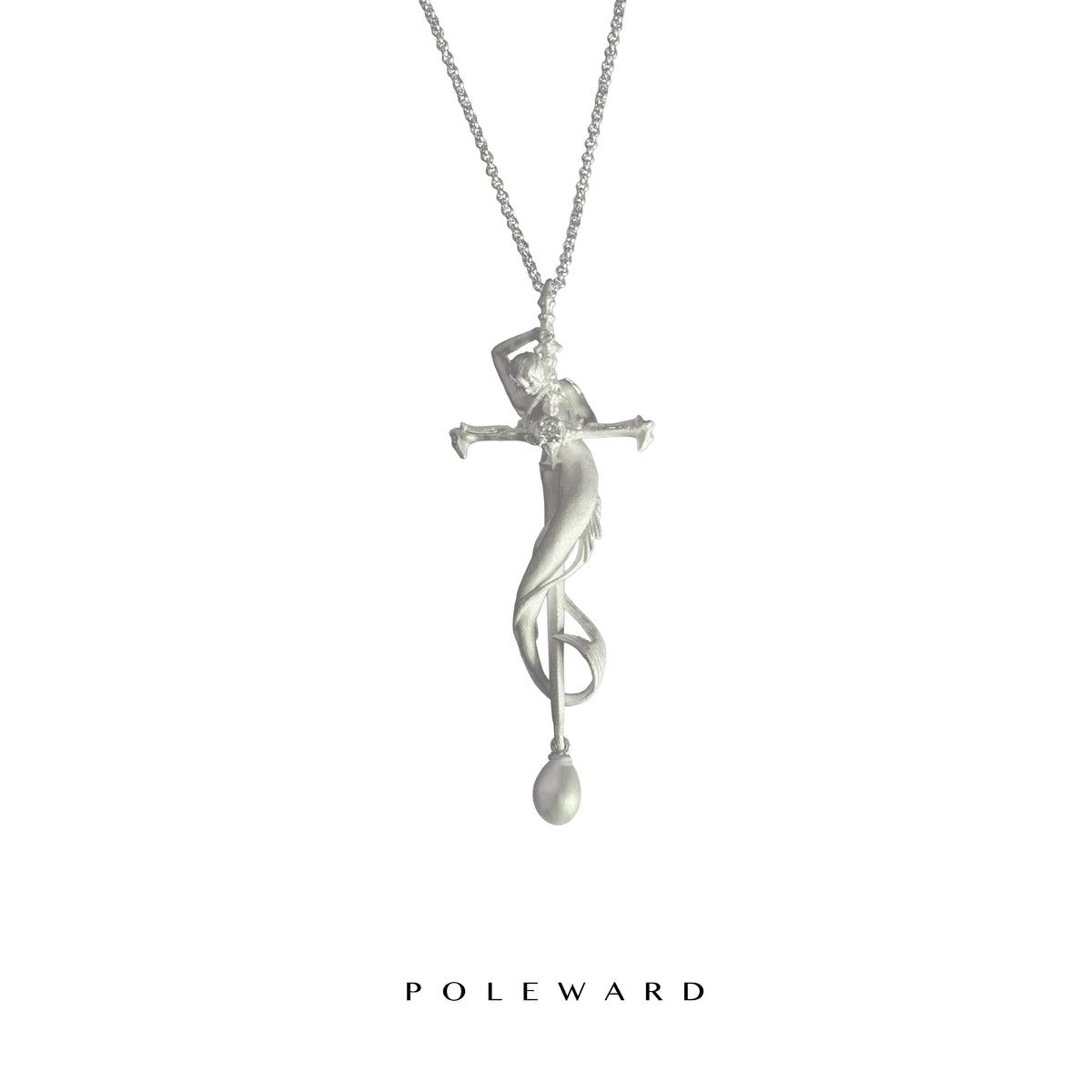 Yam Suph · Sword-Holding Mermaid Silver Necklace