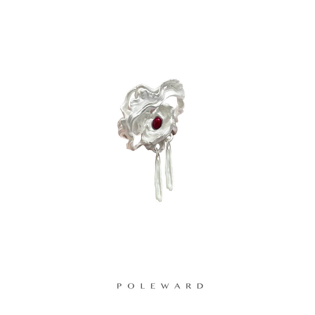 Yam Suph · Crimson Tear Adjustable Silver Ring