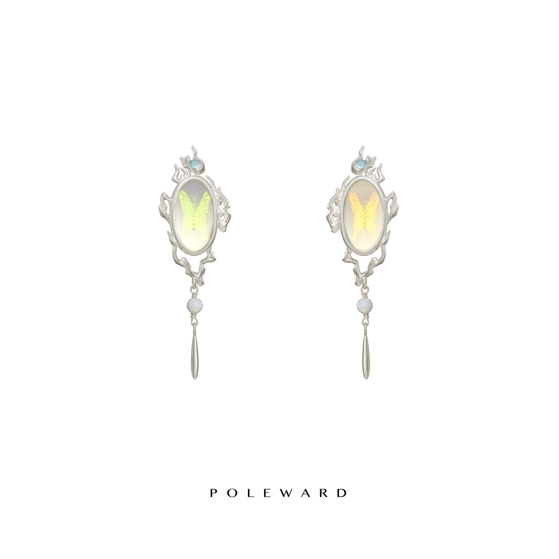 Jin Huan · Holographic Butterfly Silver Earrings