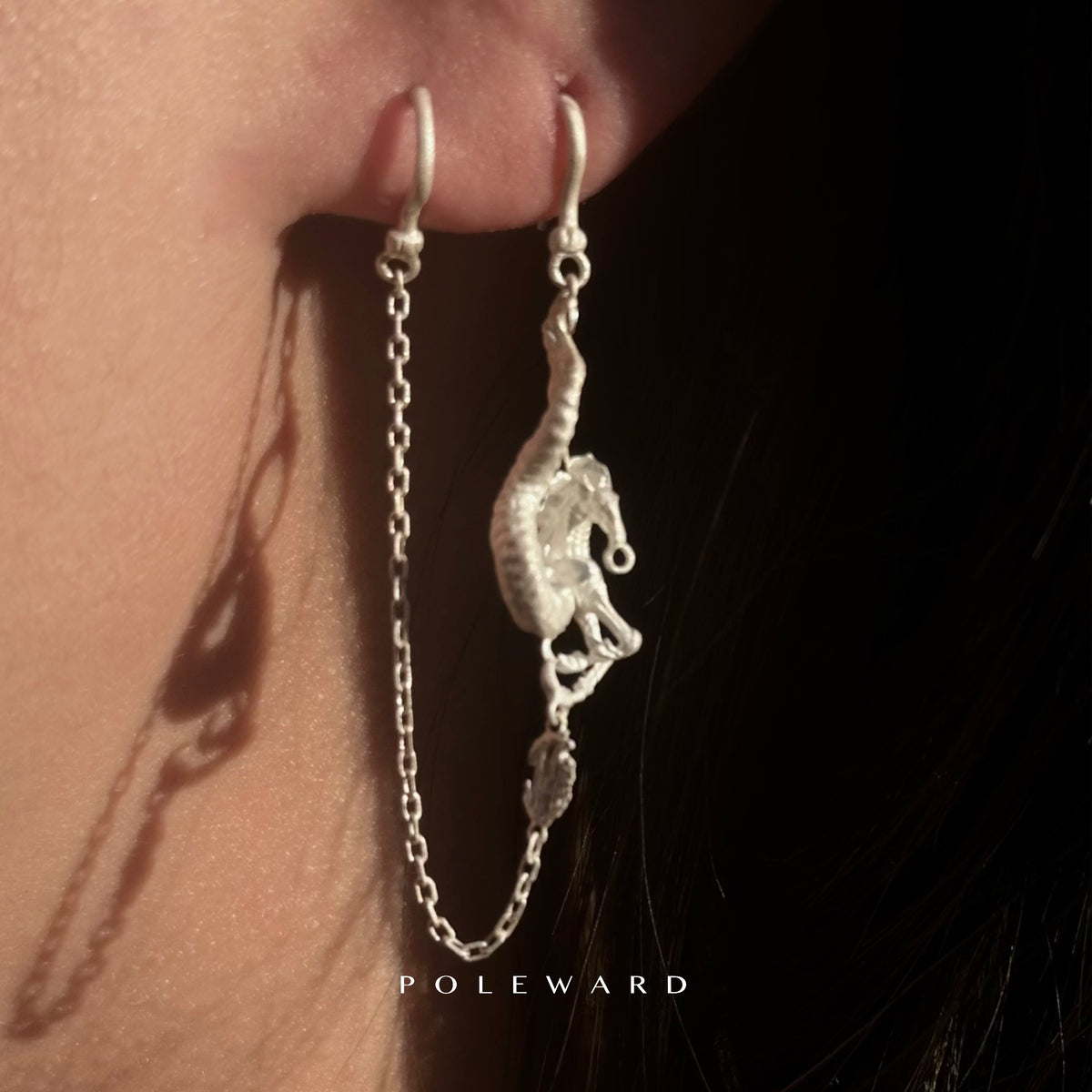 Yam Suph · Water Horse Silver Chain Earring