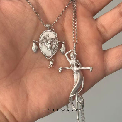 Ocean silver coin necklace