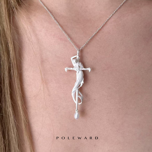 YamSuph series The Sword-Holding Mermaid Necklace