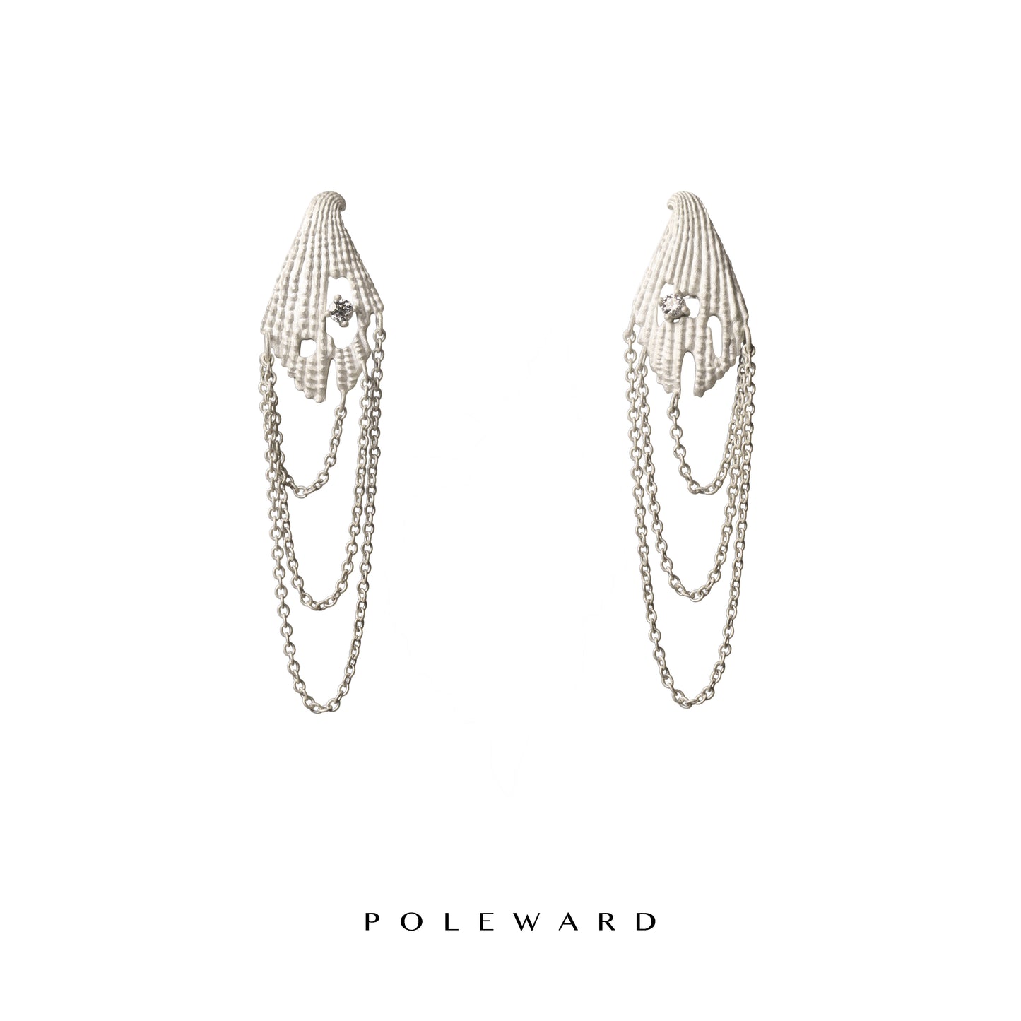 YamSuph series silver shell tassel earrings