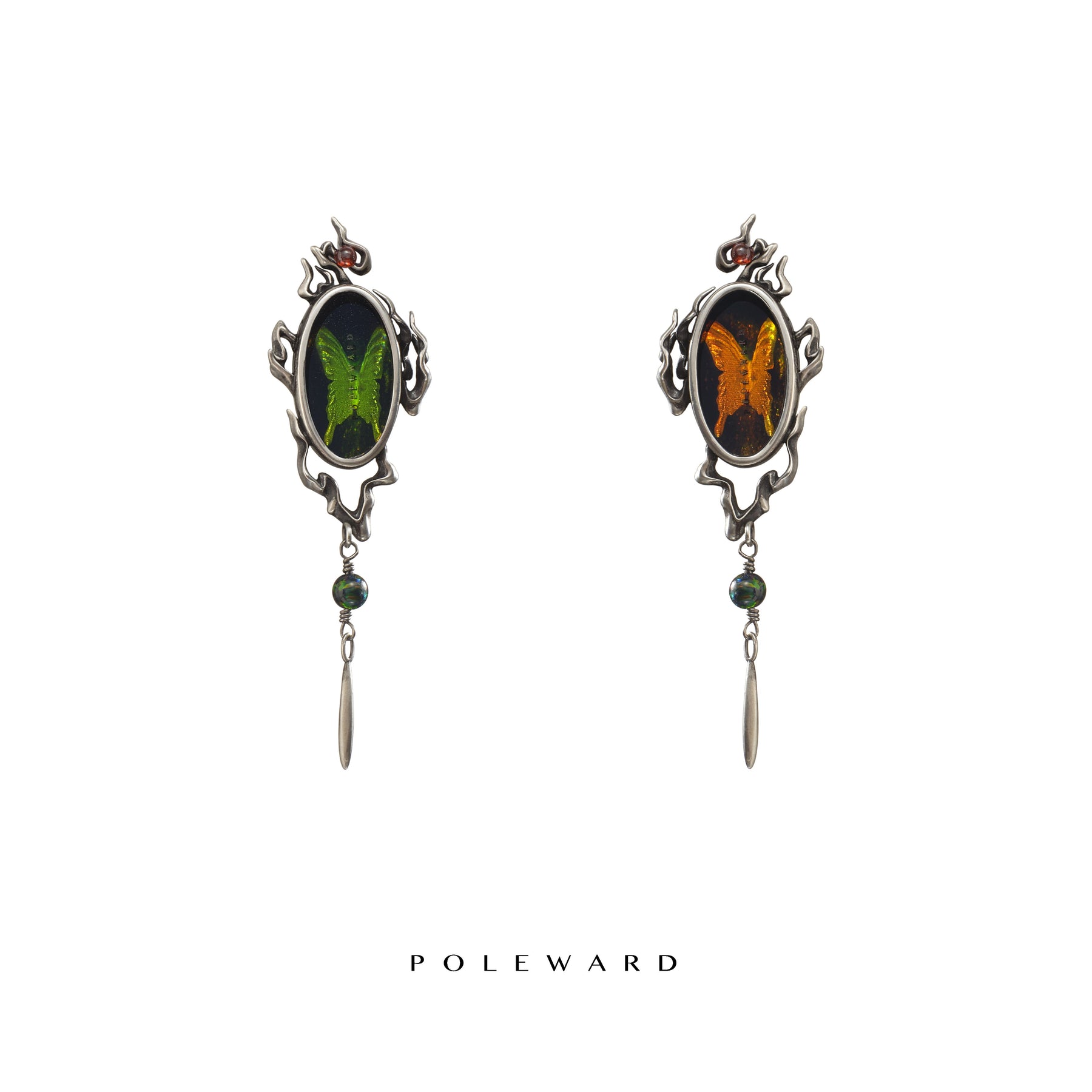 Jin Huan · Holographic Butterfly Silver Earrings