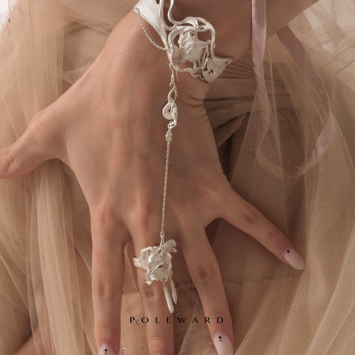 Yam Suph · Crimson Tear Adjustable Silver Ring